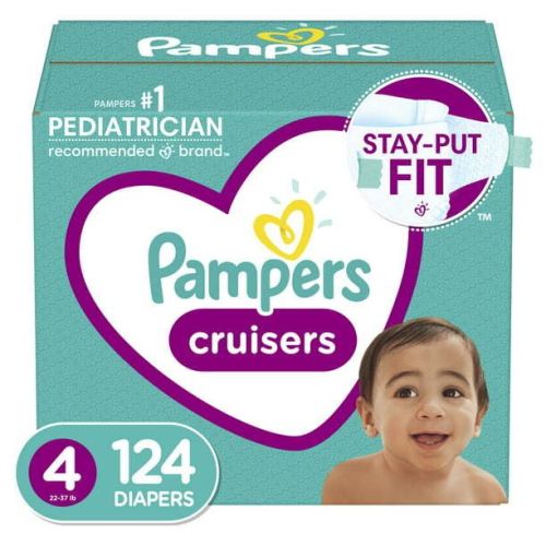 Pampers Cruisers Active Fit Taped Diapers Size 4, 124Count Pampers Cruisers Active Fit Taped Diapers Size 4, 124Count