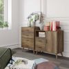 4 Drawer Dresser; Wood Chest of Drawers; 23.6 Inch Wide Bedroom Nightstand Dresser; Rustic Brown Finish