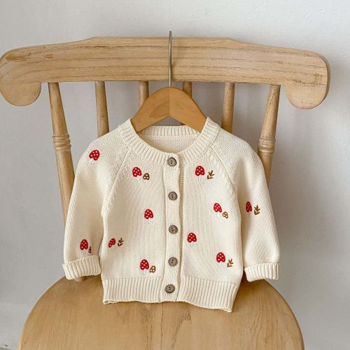 Baby Girl Embroidered Pattern Sleeveless Onesies With Cardigan Sets